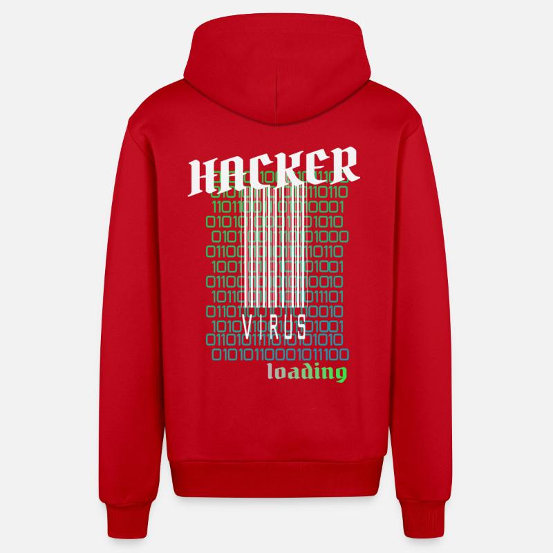Anonymous, hacker - Organic Relaxed Hooded Jacket Made in EU - red
