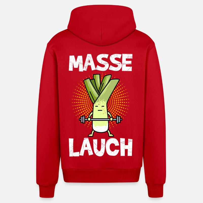 Haltérophile MASS LEEK Gym Drôle - Veste à capuche bio décontractée fabriquée en UE - rouge