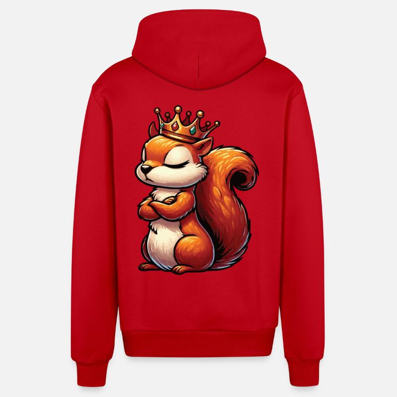Eichhörnchen Eichhorn Eichhörnchenliebhaber Nager - Organic Relaxed Kapuzenjacke Made in EU - Rot