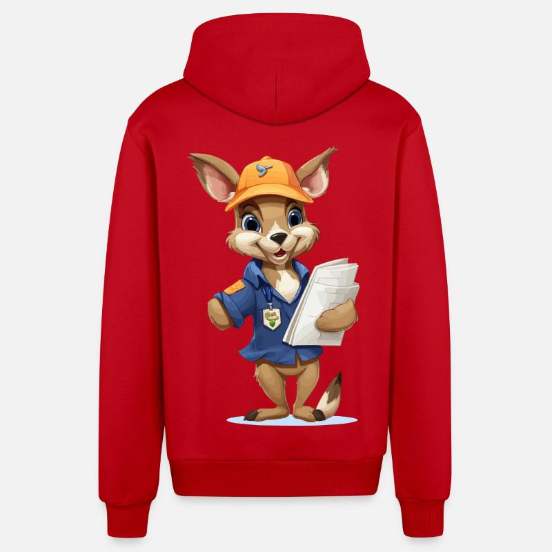 Hoppel Ouvrier du bâtiment Bunny - Veste à capuche bio décontractée fabriquée en UE - rouge
