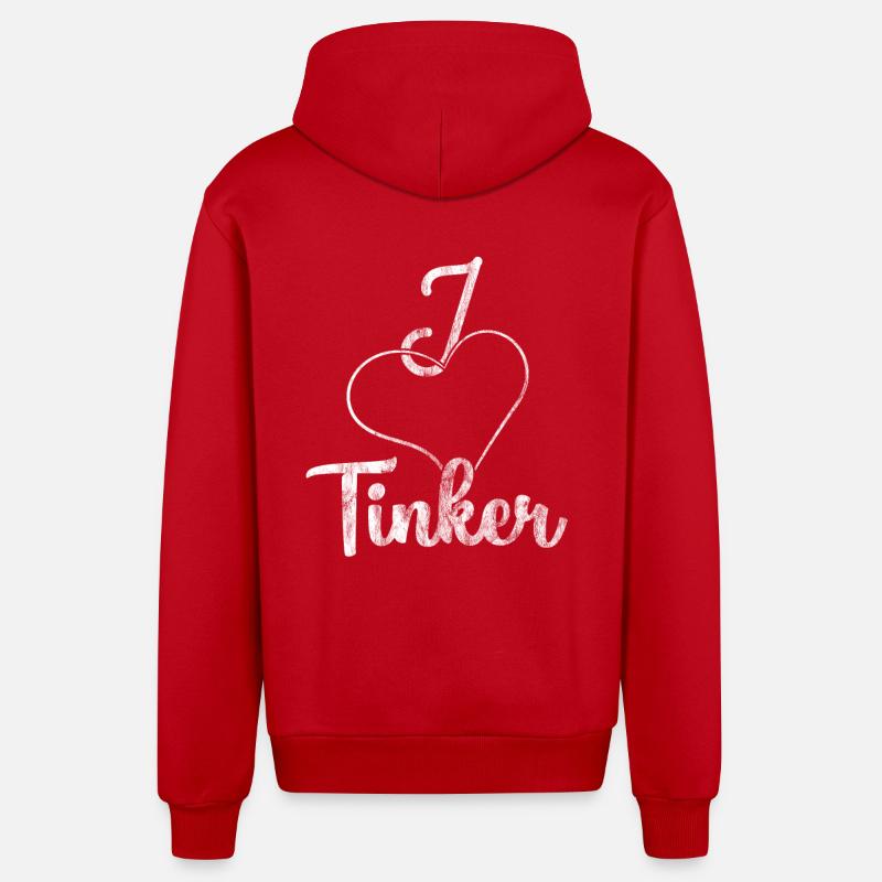 J'adore Tinker - Veste à capuche bio décontractée fabriquée en UE - rouge