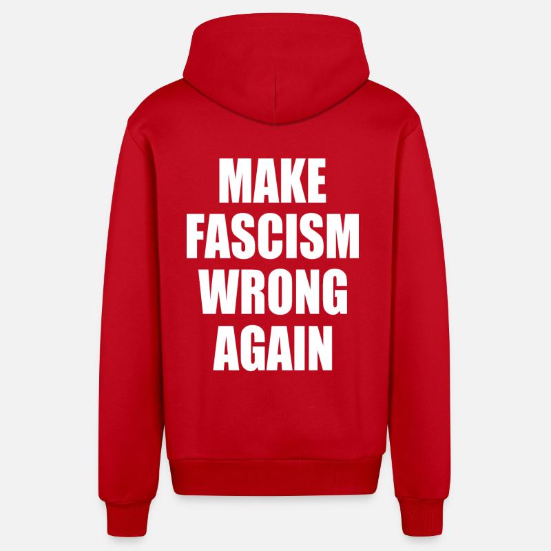 make fascism wrong again - Veste à capuche bio décontractée fabriquée en UE - rouge