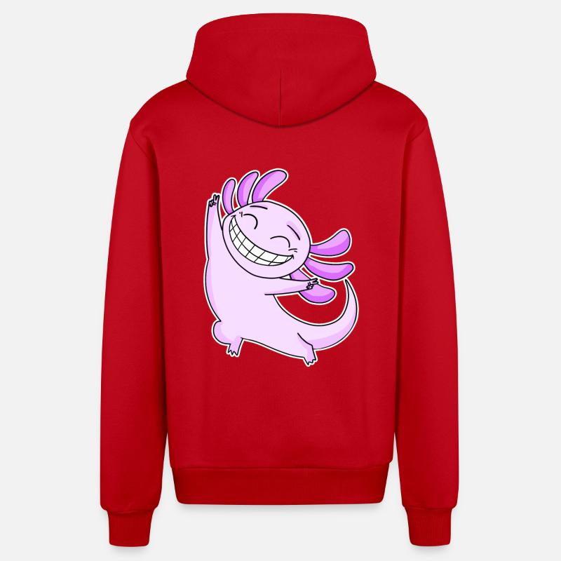 Joyeux Axolotl - Veste à capuche bio décontractée fabriquée en UE - rouge