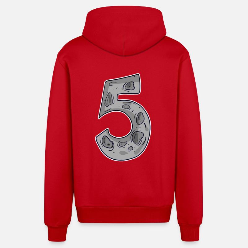 Numéro 5 Espace - Veste à capuche bio décontractée fabriquée en UE - rouge