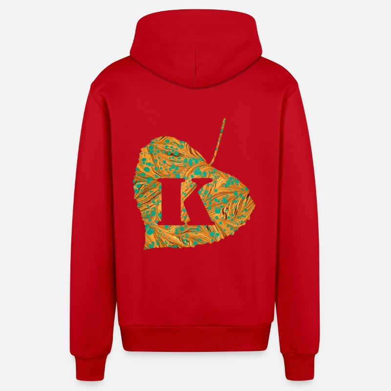 Feuille E 95 K - Veste à capuche bio décontractée fabriquée en UE - rouge