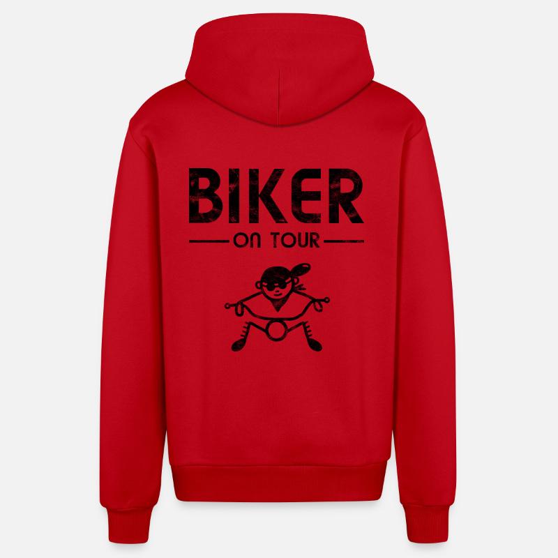 Motocyclisme - Biker On Tour - Veste à capuche bio décontractée fabriquée en UE - rouge