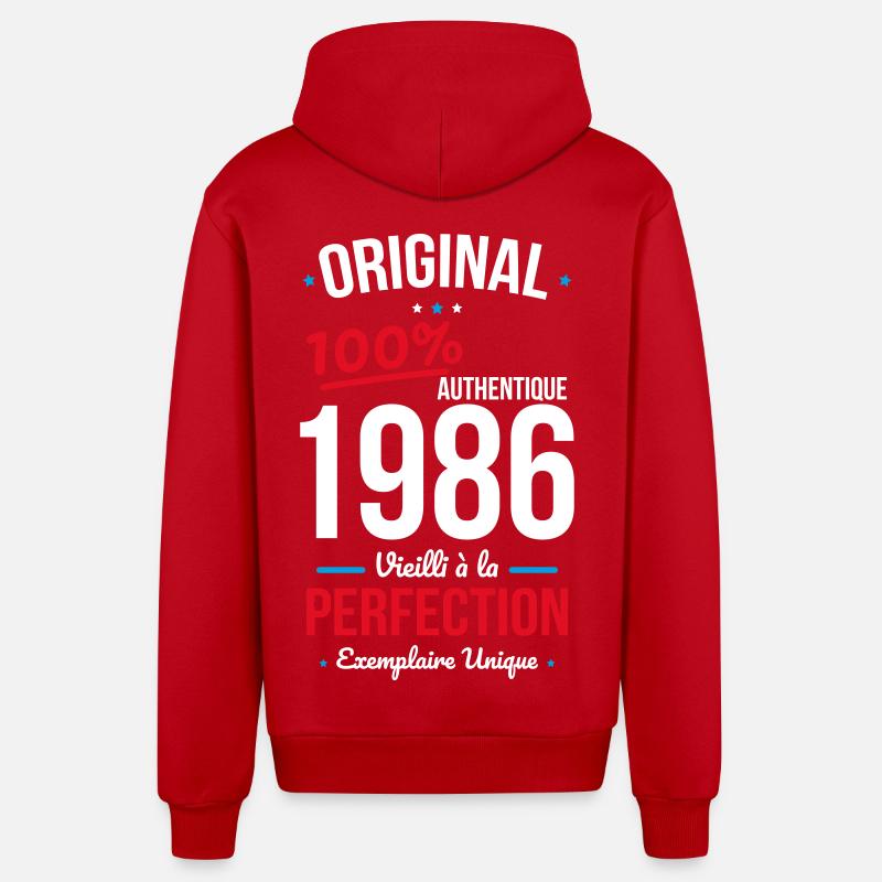 1986 – Original – Exemplaire unique - Veste à capuche bio décontractée fabriquée en UE - rouge