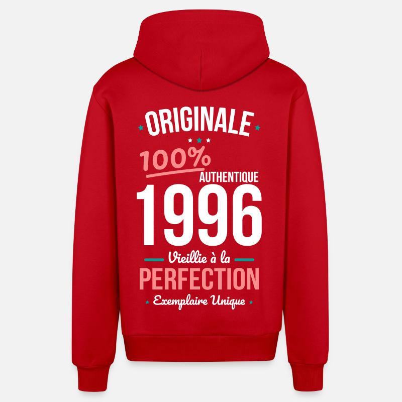 1996 – Originale – Exemplaire unique - Veste à capuche bio décontractée fabriquée en UE - rouge