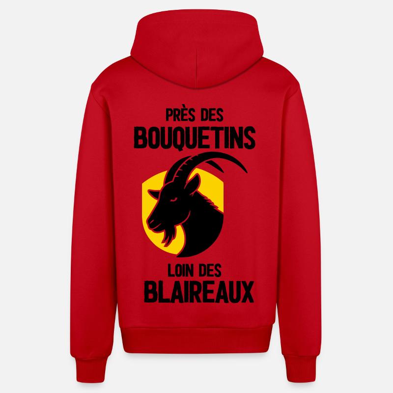 Dragon doré en silhouette - Veste à capuche bio décontractée fabriquée en UE - rouge