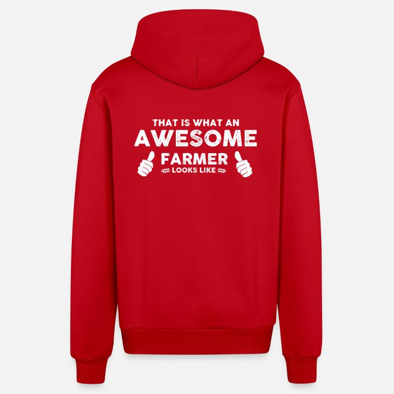 Fermier-shirt Impressionnant fermier - Veste à capuche bio décontractée fabriquée en UE - rouge