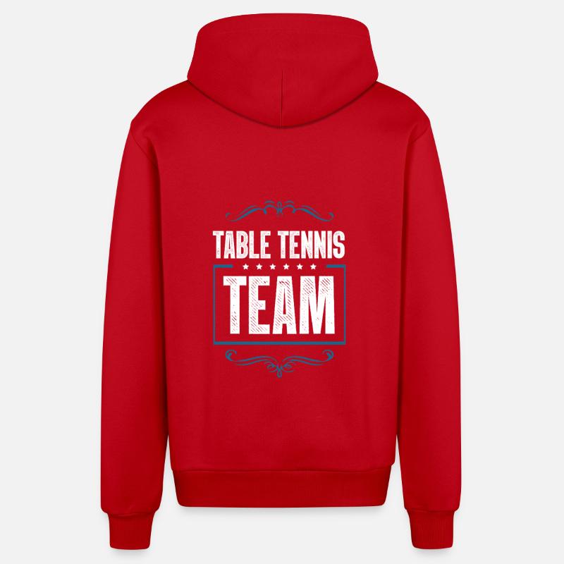Equipe de tennis de table - Veste à capuche bio décontractée fabriquée en UE - rouge