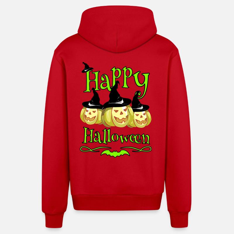 Halloween - Veste à capuche bio décontractée fabriquée en UE - rouge