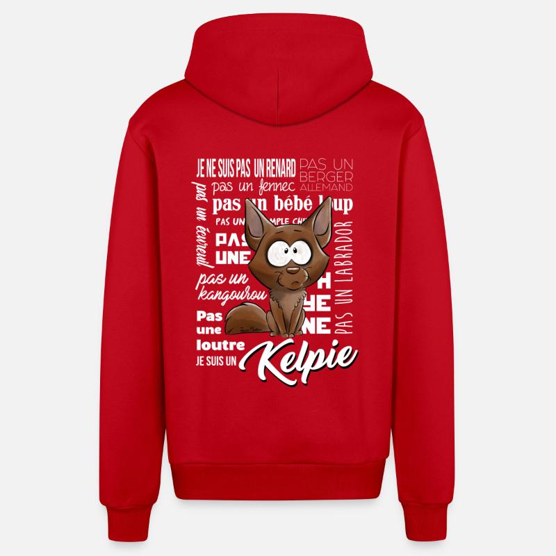 Je suis un Kelpie - Veste à capuche bio décontractée fabriquée en UE - rouge