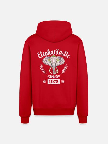 elephantastic since 1973 - Organic Relaxed Hooded Jacket Made in EU - red