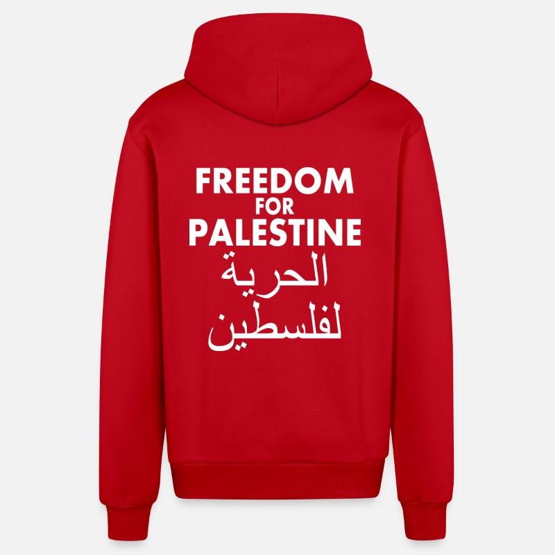 Freedom for palestine - Veste à capuche bio décontractée fabriquée en UE - rouge