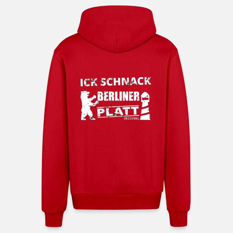 Berlin Low German - Organic Relaxed Hooded Jacket Made in EU - red
