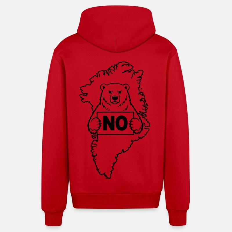 Le Groenland n’est pas à vendre - Veste à capuche bio décontractée fabriquée en UE - rouge