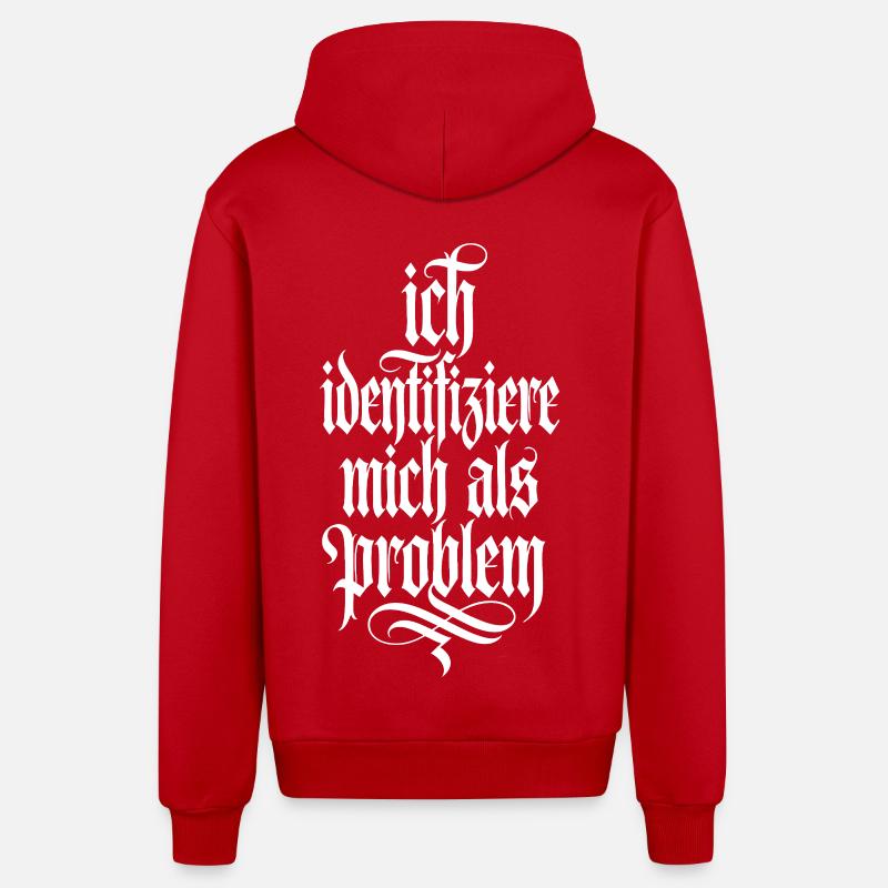Ich identifiziere mich als Problem - Organic Relaxed Kapuzenjacke Made in EU - Rot