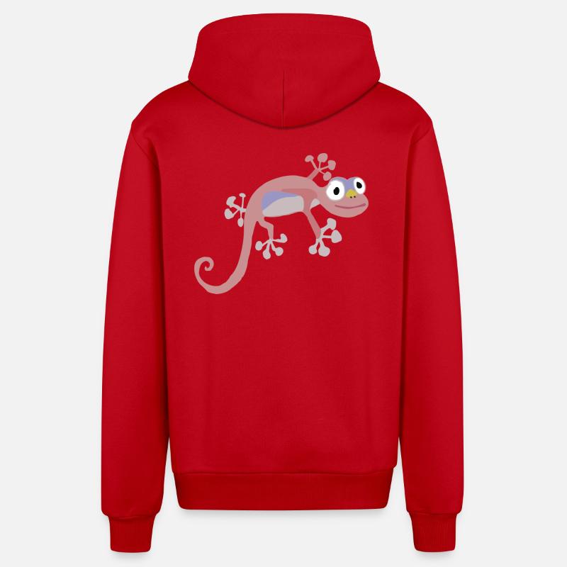 Rangei - Salamandre Rose Délicate - Veste à capuche bio décontractée fabriquée en UE - rouge