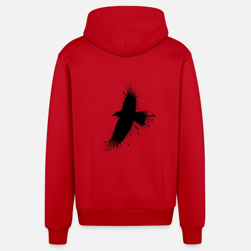Ink Raven - Veste à capuche bio décontractée fabriquée en UE - rouge