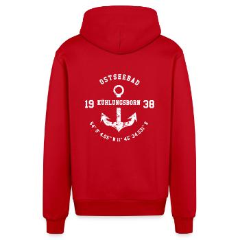Ostseebad Kühlungsborn 1938 - Organic Relaxed Kapuzenjacke Made in EU - Rot - Hinten