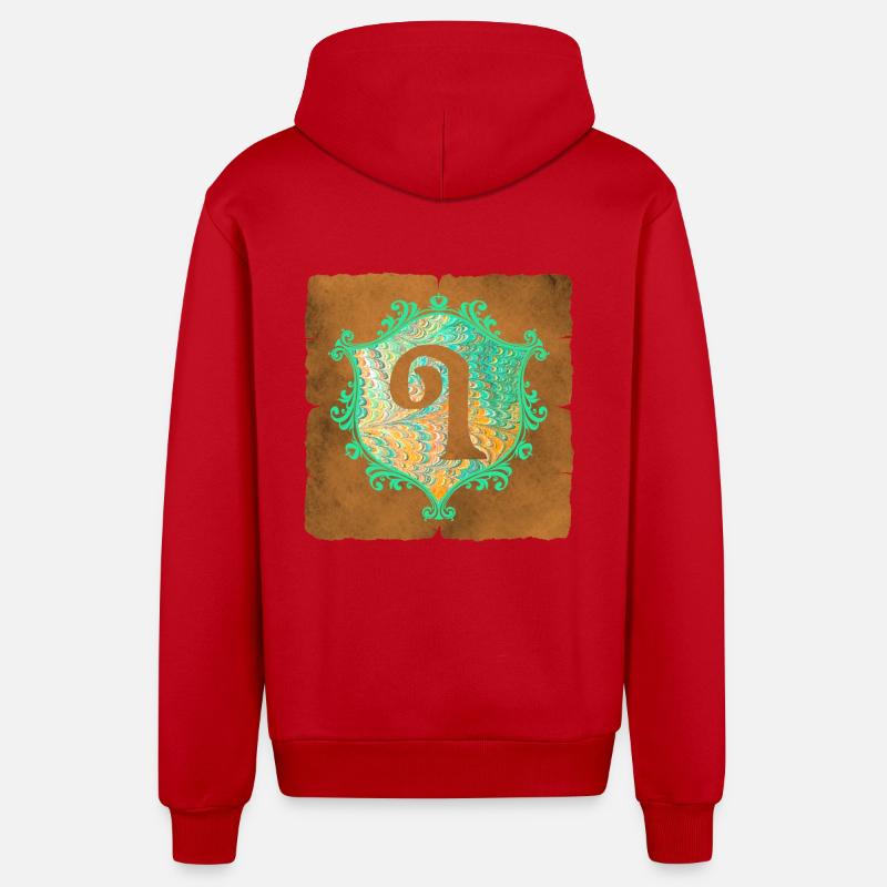 E 36 i - Veste à capuche bio décontractée fabriquée en UE - rouge