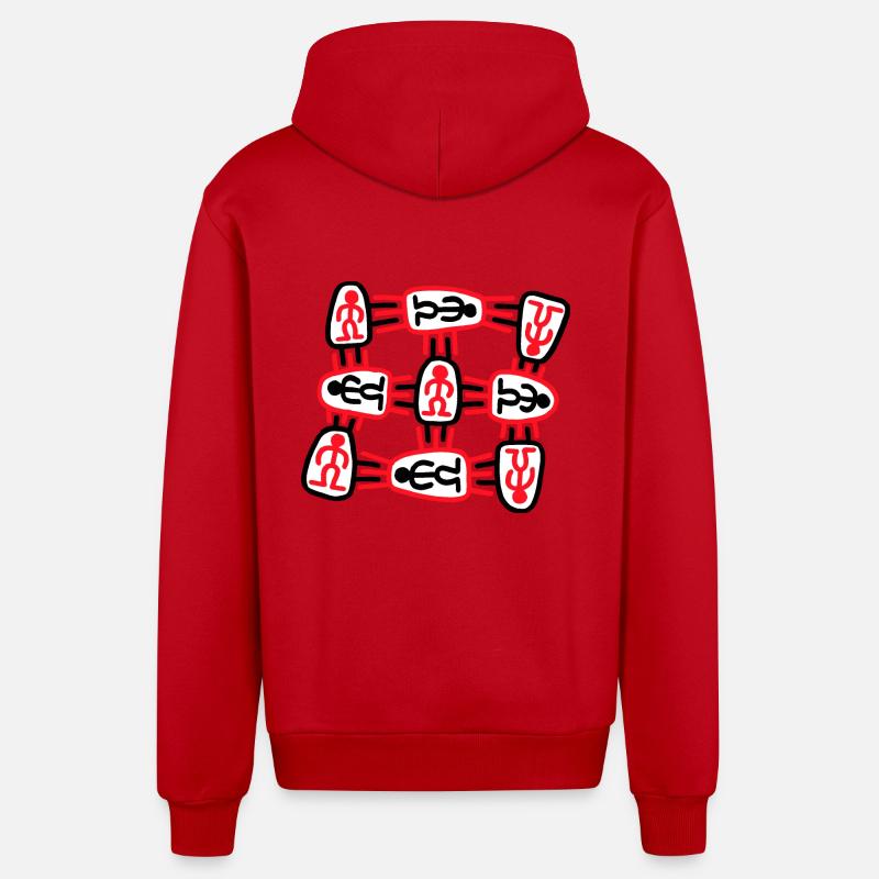 omineddos # 01 - Veste à capuche bio décontractée fabriquée en UE - rouge