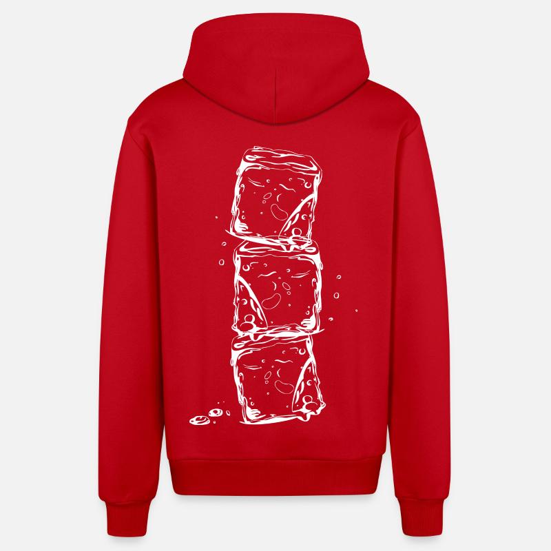 Glaçons et gouttes d'eau - Veste à capuche bio décontractée fabriquée en UE - rouge