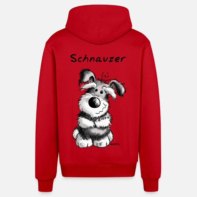 Bonne Schnauzer - Chien - chiot - cadeau - Veste à capuche bio décontractée fabriquée en UE - rouge