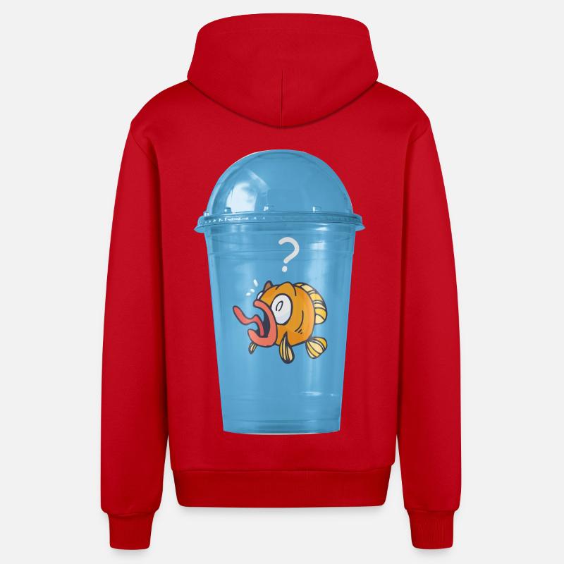 Sans plastique - Veste à capuche bio décontractée fabriquée en UE - rouge