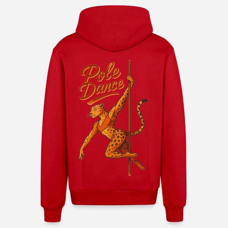 Pole Dance Leopardin Poledancerin Geschenk - Organic Relaxed Kapuzenjacke Made in EU - Rot