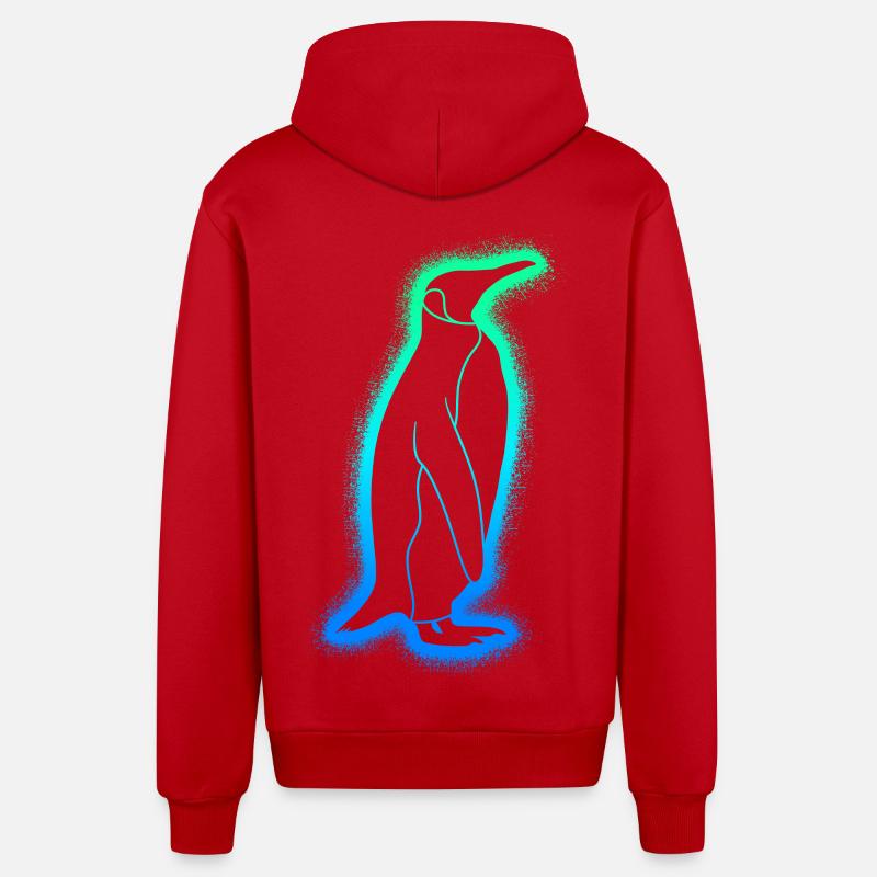 Penguins Enfants Hommes Garçons Penguin - Veste à capuche bio décontractée fabriquée en UE - rouge