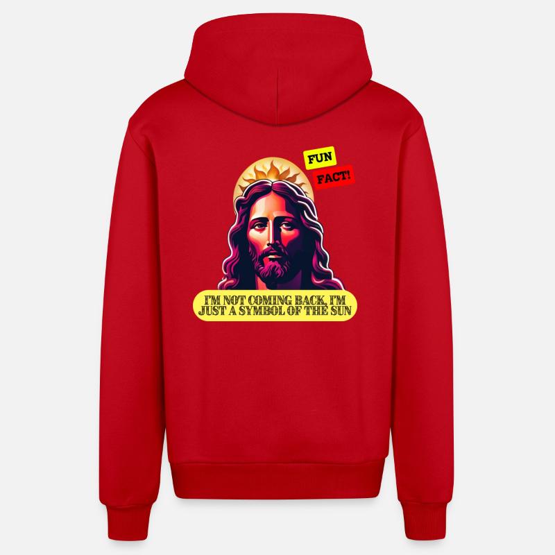 Jésus ne reviendra pas - Veste à capuche bio décontractée fabriquée en UE - rouge