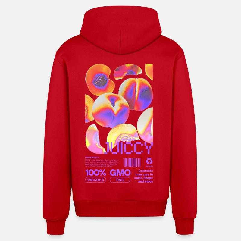 Déclaration pêche juteuse - Veste à capuche bio décontractée fabriquée en UE - rouge