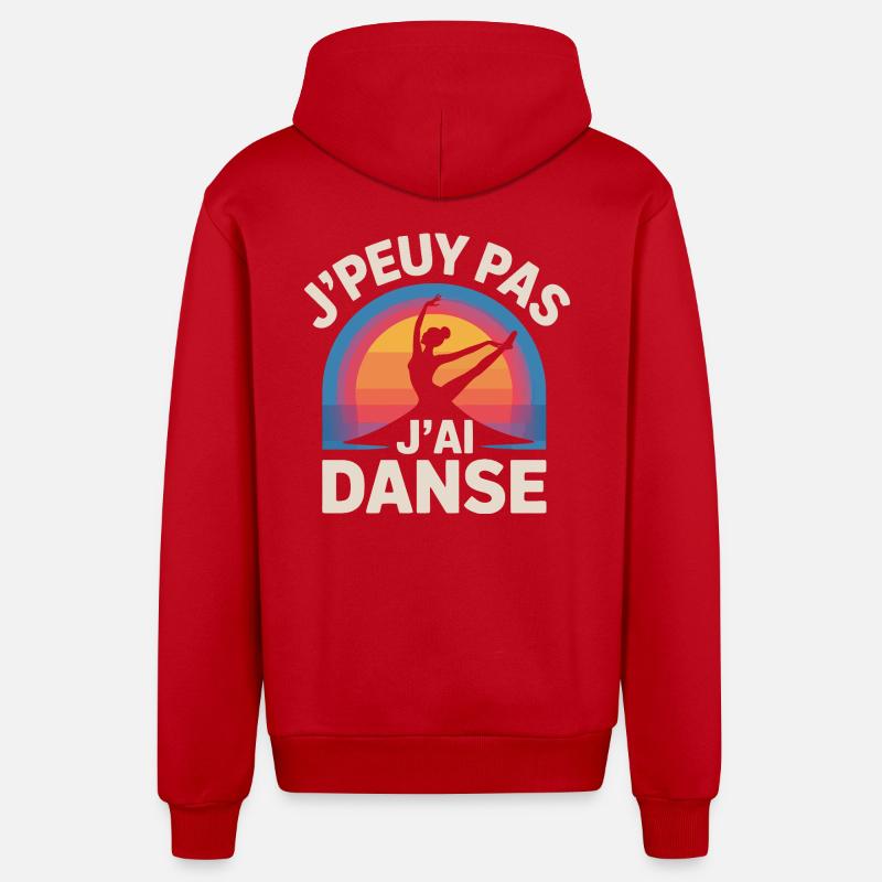 J'Peux Pas J'Ai Danse - Veste à capuche bio décontractée fabriquée en UE - rouge