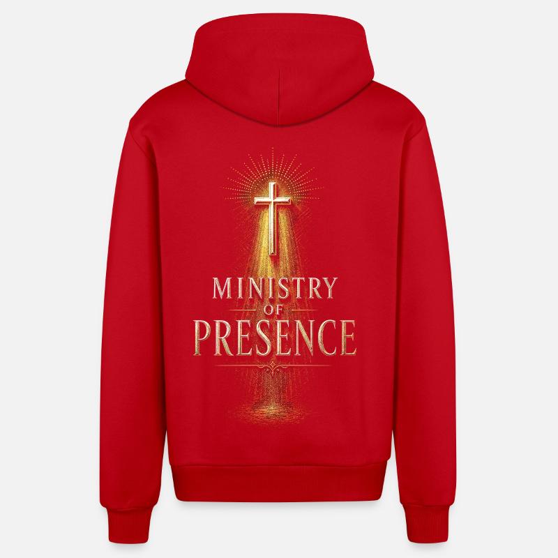 Chapelain, Clerc, Pasteur, Ministère de Présence - Veste à capuche bio décontractée fabriquée en UE - rouge