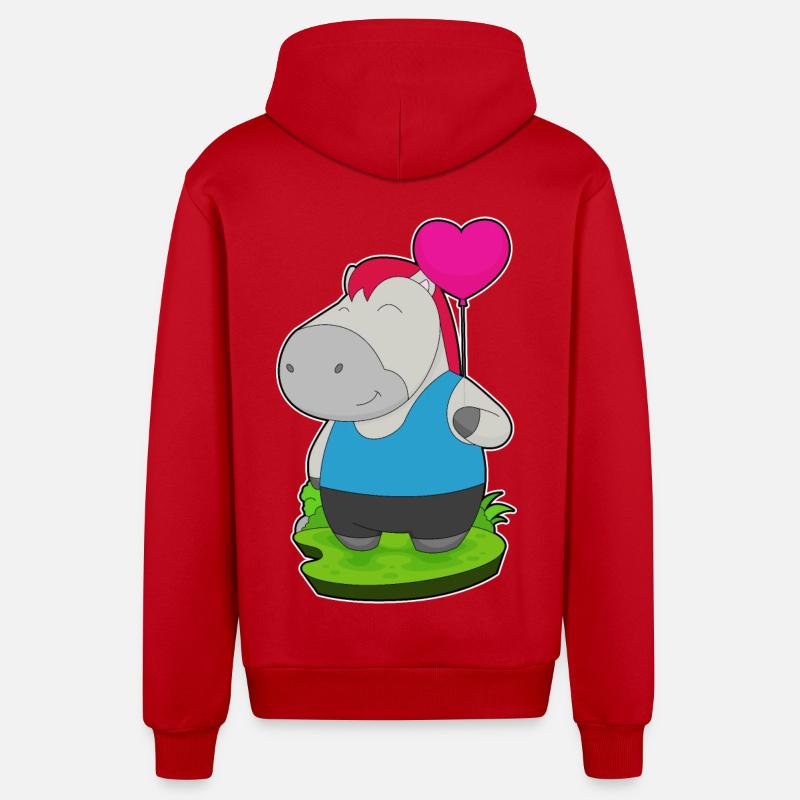 Ballon de cheval - Veste à capuche bio décontractée fabriquée en UE - rouge