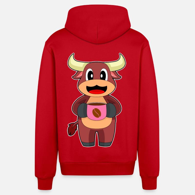 Taurus Coffee Mug - Organic Relaxed Hooded Jacket Made in EU - red