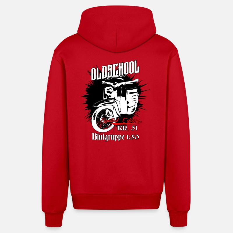 Simson Schwalbe Cyclomoteur - Veste à capuche bio décontractée fabriquée en UE - rouge