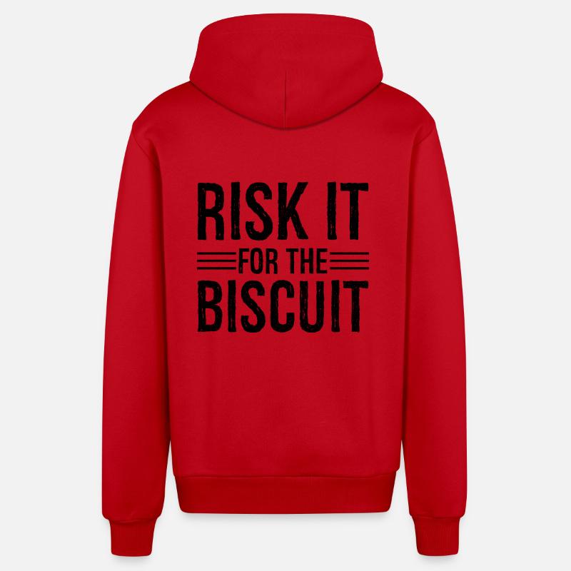Risquez-le pour le biscuit - Veste à capuche bio décontractée fabriquée en UE - rouge