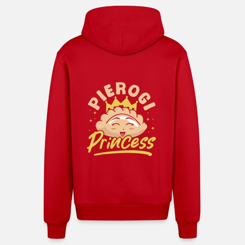 Princesse Pierogi - Veste à capuche bio décontractée fabriquée en UE - rouge