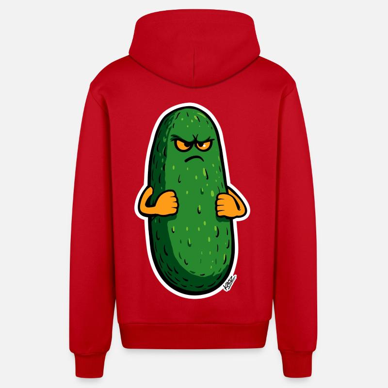Grumpy Pickle Maskottchen - Organic Relaxed Kapuzenjacke Made in EU - Rot