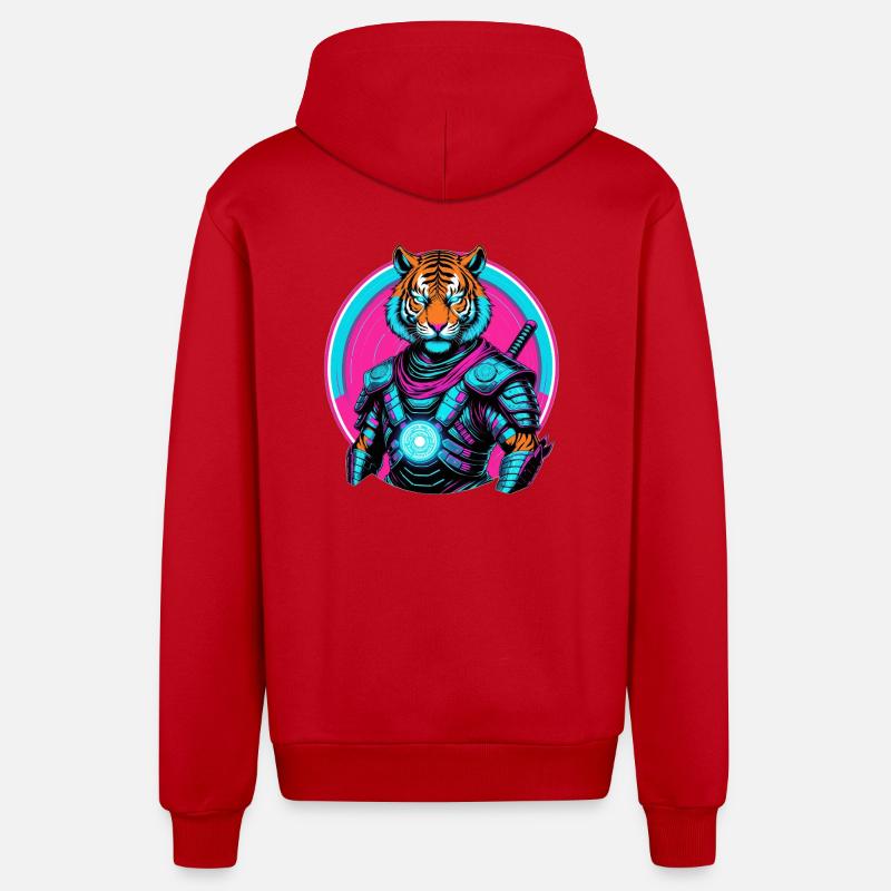 Armure Cyber Tiger - Veste à capuche bio décontractée fabriquée en UE - rouge