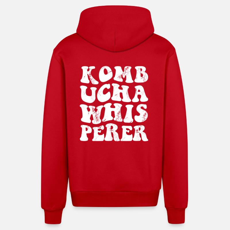 Kombucha Whisperer - Blanc - Veste à capuche bio décontractée fabriquée en UE - rouge