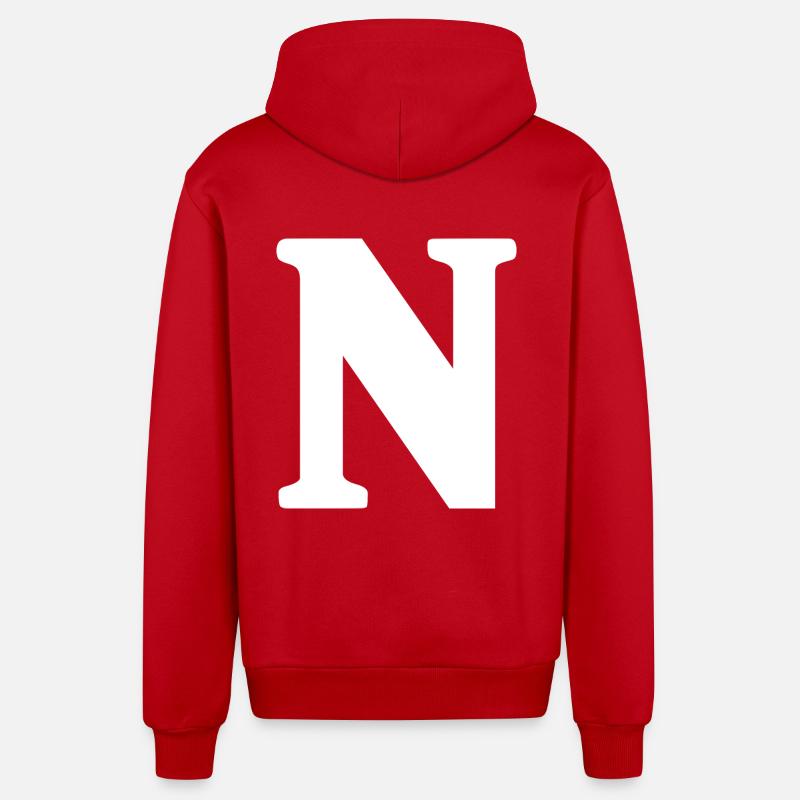 N - Veste à capuche bio décontractée fabriquée en UE - rouge