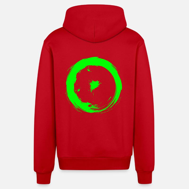 Symboles astronomiques soleil vert - Veste à capuche bio décontractée fabriquée en UE - rouge