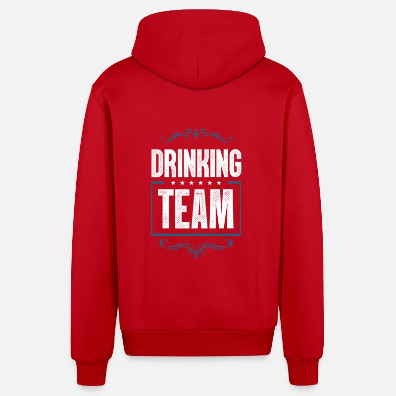 Drinking Crew - Organic Relaxed Kapuzenjacke Made in EU - Rot