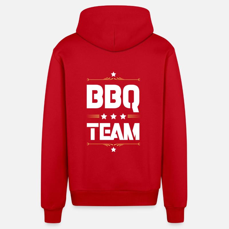 Équipe de barbecue - Veste à capuche bio décontractée fabriquée en UE - rouge