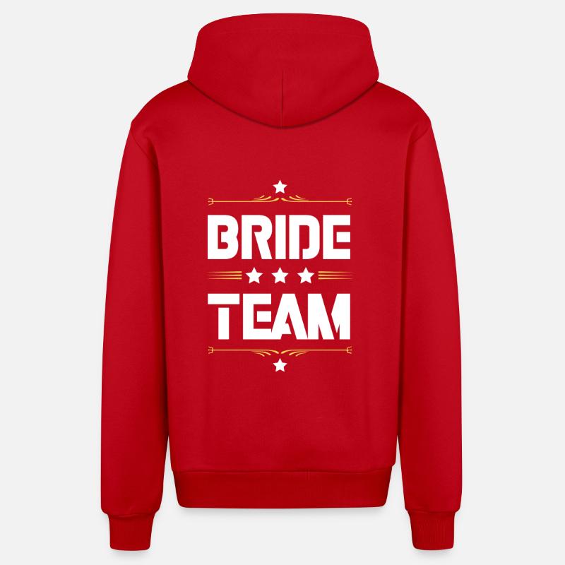 Équipe de la mariée - Veste à capuche bio décontractée fabriquée en UE - rouge