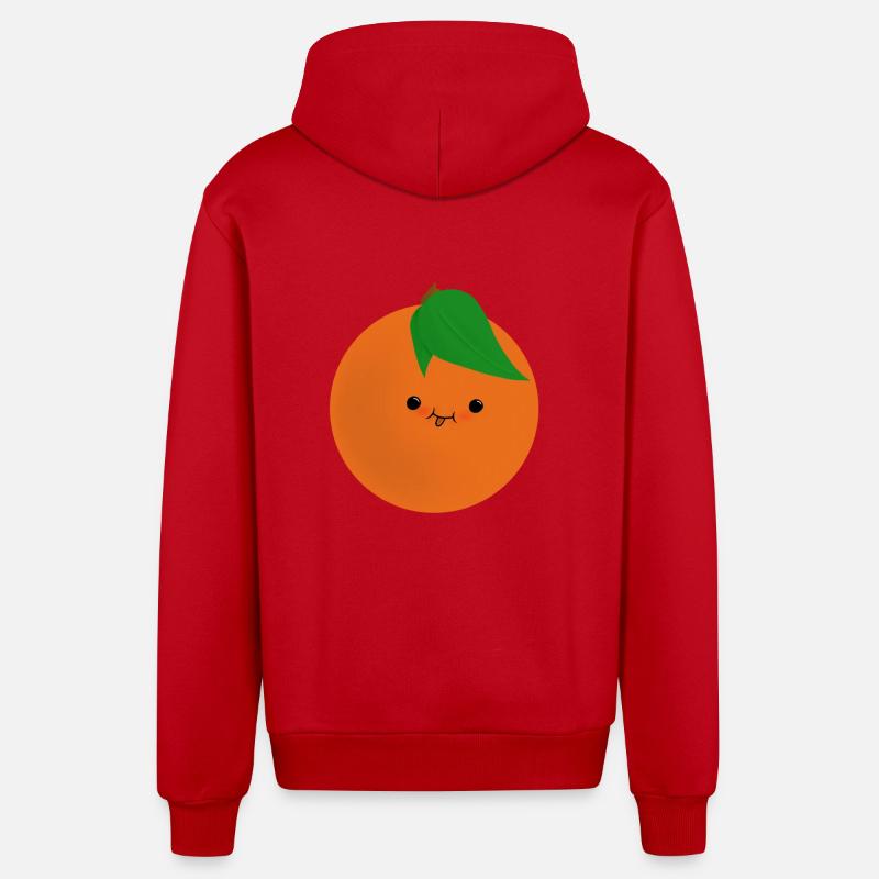 orange mignon - Veste à capuche bio décontractée fabriquée en UE - rouge